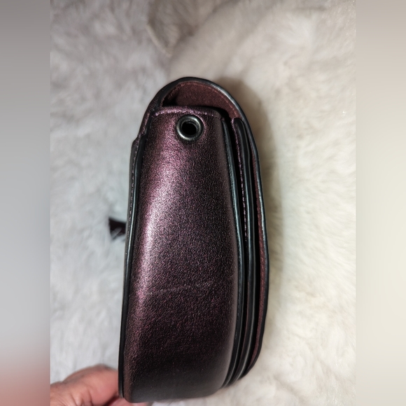 Coach Ellen Metallic Crimson Linear Quilting Nappa Leather Crossbody Bag VGUC - Picture 8 of 16